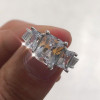 Handmade Radiant Cut Three Stone Ring
