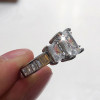 Handmade Radiant Cut Three Stone Ring