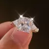 3ct Radiant Cut White Sapphire Engagement Ring