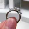 Princess Cut White Sapphire Engagement Ring
