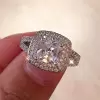 Handmade 2.5CT Double Halo Cushion Cut Ring 