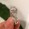Handmade 1.5 CT Round Cut Sterling Silver Ring