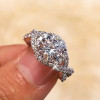 Handmade 1.5 CT Round Cut Sterling Silver Ring