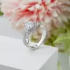 Handmade 1.5 CT Round Cut Sterling Silver Ring