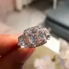Handmade Cushion Cut Sterling Silver Ring 3.5 CTW