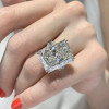 8.4ct Double Prong Radiant Cut Three-stone Engagement Ring