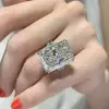 8.4ct Double Prong Radiant Cut Three-stone Engagement Ring
