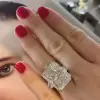 8.4ct Double Prong Radiant Cut Three-stone Engagement Ring