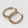 Classic Round Cut White Sapphire Hoop Earrings in Rose Gold