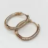 Classic Round Cut White Sapphire Hoop Earrings in Rose Gold