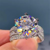 3.8ct Round Cut White Sapphire Engagement Ring