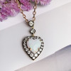 6ct Heart-Shaped Opal Vintage Pendant Necklace