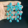 52ctw Pear Cut Paraiba Statement Chandelier Earrings