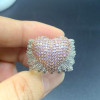 Angel Wing Pink Sapphire Paved Heart Cocktail Ring