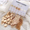 6 Pairs Alloy And Pearl Earring Set