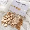 6 Pairs Alloy And Pearl Earring Set