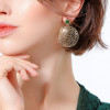 Leaf Shape Alloy Lab Created Emerald Earring