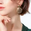 Leaf Shape Alloy Lab Created Emerald Earring