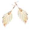 Feather Shape Alloy and Pearl Earring