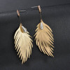 Feather Shape Alloy and Pearl Earring
