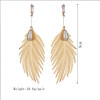 Feather Shape Alloy and Pearl Earring