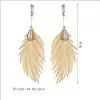 Feather Shape Alloy and Pearl Earring