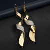Gold Tone Twist Around Frosted Alloy Earrings