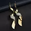 Gold Tone Twist Around Frosted Alloy Earrings