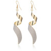 Gold Tone Twist Around Frosted Alloy Earrings