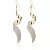 Gold Tone Twist Around Frosted Alloy Earrings