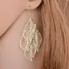 Hollow Out Leaf Shape Alloy Earring