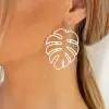 Monstera Deliciosa Shape Tropical Style Alloy Earring