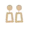 Original Design Creative Relief Trapezoidal Alloy Earrings