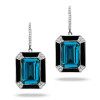 6ct Emerald Cut Blue Topaz Sapphire Drop Earrings