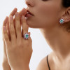 2ct Paraiba Tourmaline Vintage Halo Cocktail Ring