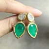 12ctw Pear Cut Emerald Drop Earrings