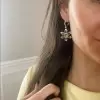 15.5ct Cushion Cut Yellow Sapphire Flower Drop Earrings
