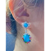 18ctw Oval Cut Turquoise Statement Earrings