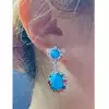 18ctw Oval Cut Turquoise Statement Earrings