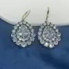 Double Halo Pear Cut Statement Earrings