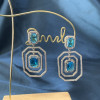 Radiant Cut Aquamarine & White Sapphire Drop Earrings
