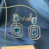 Radiant Cut Aquamarine & White Sapphire Drop Earrings