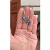 11ctw Asscher Cut Blue Sapphire Drop Earrings