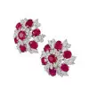 14ctw Ruby and White Sapphire Stud Earrings