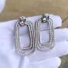 Cushion Cut White Sapphire Hoop Earrings