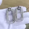 Cushion Cut White Sapphire Hoop Earrings