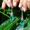 Pear Cut Emerald Drop Earrings
