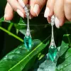 Pear Cut Emerald Drop Earrings