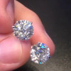4ctw Round Cut White Sapphire Stud Earrings