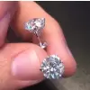 4ctw Round Cut White Sapphire Stud Earrings
